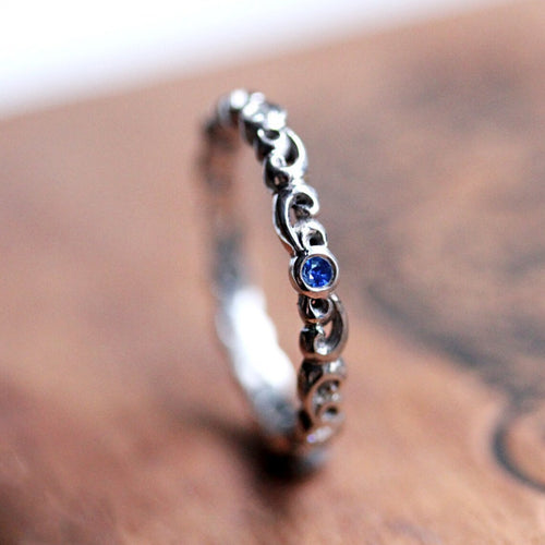 Sapphire Eternity Band White Gold, Water Dream