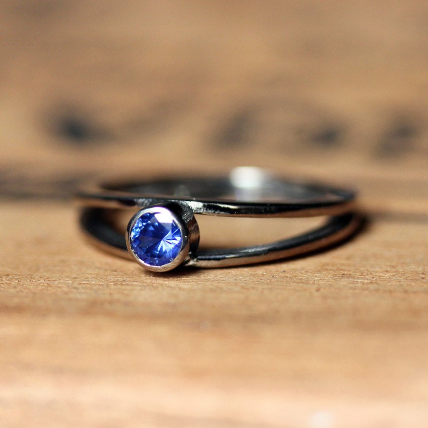 Sapphire Wishes Sterling Silver Ring, Size 7.25