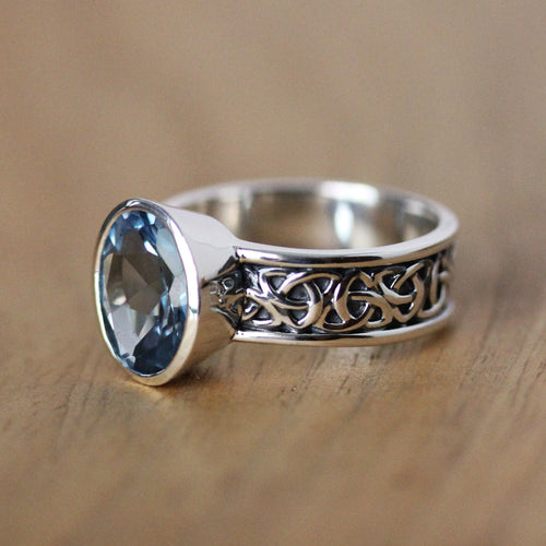 Celtic Inspired Topaz Ring