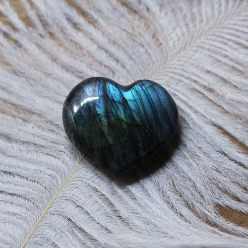 Labradorite Heart Stone, Ethically Sourced