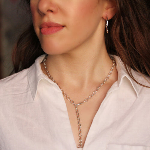 Large Square Silver Hoops