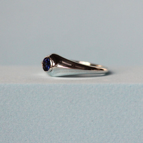 Sapphire Fin Ring, Sterling Silver size 9.75