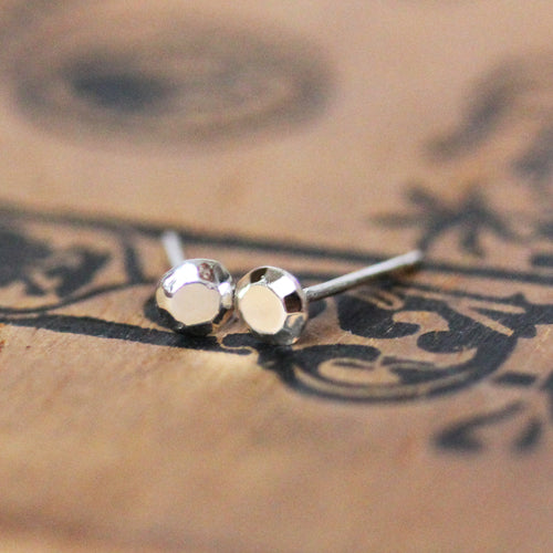 Tiny Round Stud Earring- sterling silver