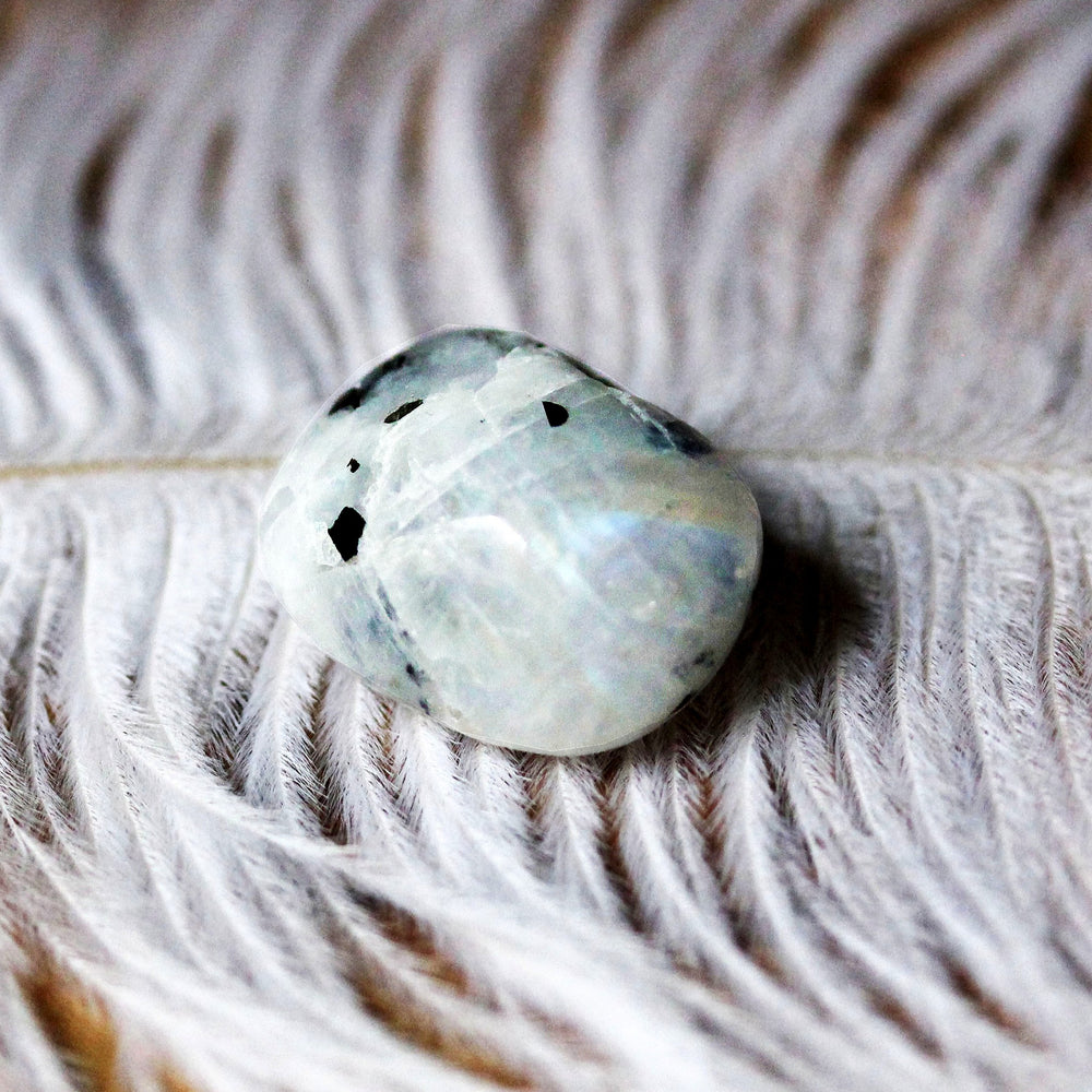 Rainbow Moonstone Crystal Pocket Stone, Ethically Sourced