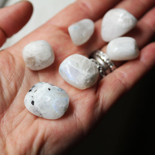 Rainbow Moonstone Crystal Pocket Stone, Ethically Sourced-- 2 PIECES PER ORDER