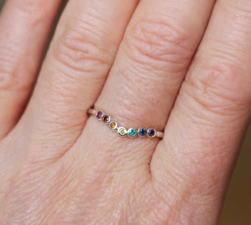 Rainbow Shadow Band, Sterling Silver