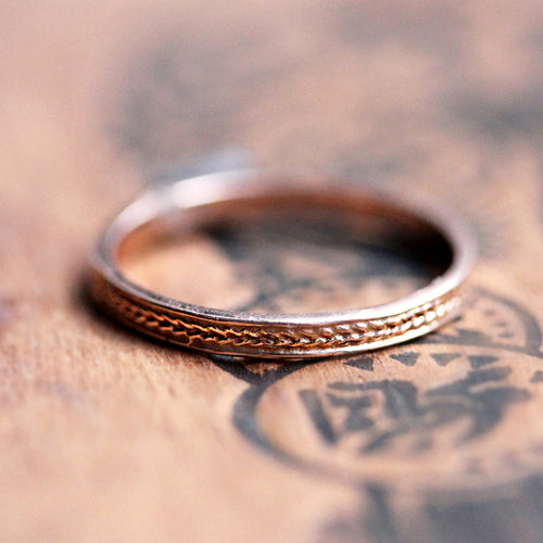 Fields of Wheat Braided 14k Rose Gold Band