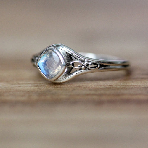 Infinity Gemstone Engagement Ring, Sterling Silver