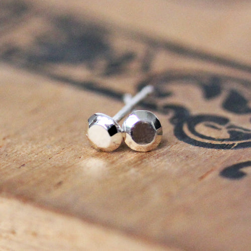 Tiny Round Stud Earring- sterling silver
