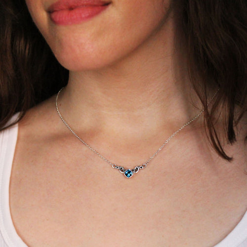 Delicate Blue Topaz Necklace, Water Dream