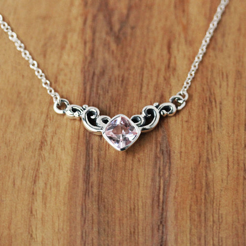 Delicate Pink Morganite Necklace, Water Dream