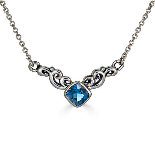 Delicate Blue Topaz Necklace, Water Dream