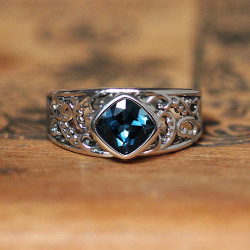London Blue Topaz Wisteria Ring, Silver