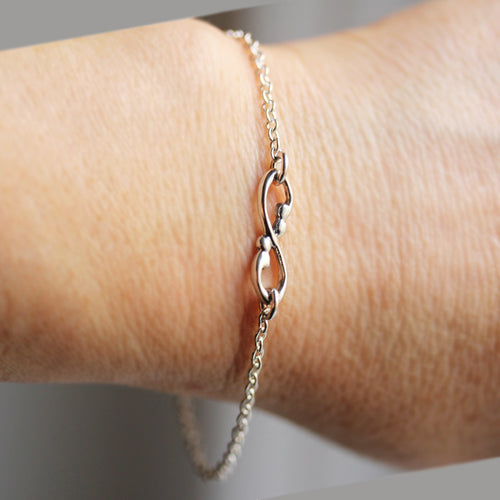 Infinity Single Link Bracelet- sterling silver