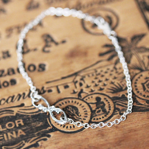 Infinity Single Link Bracelet- sterling silver