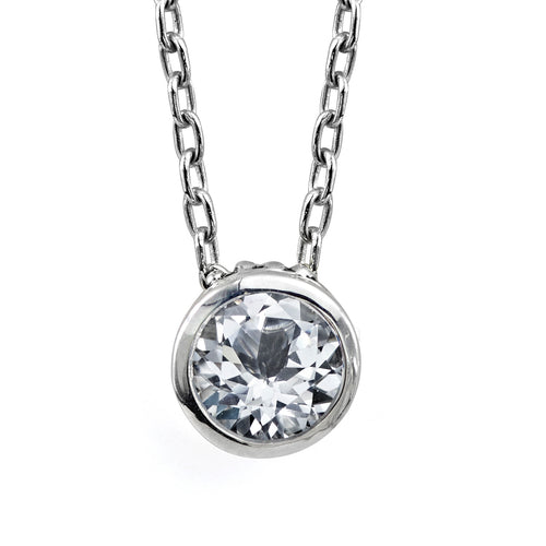 Bezel Birthstone Necklace -- All Birthstones Available