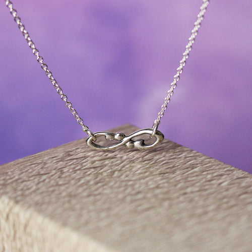Sterling Silver Infinity Necklace, Handmade Wrought