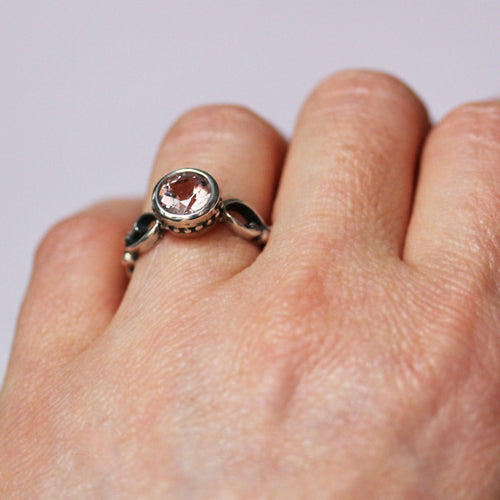 sterling silver morganite engagement ring