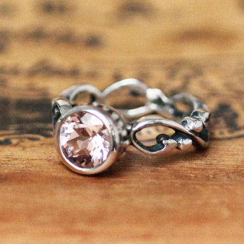 sterling silver morganite engagement ring